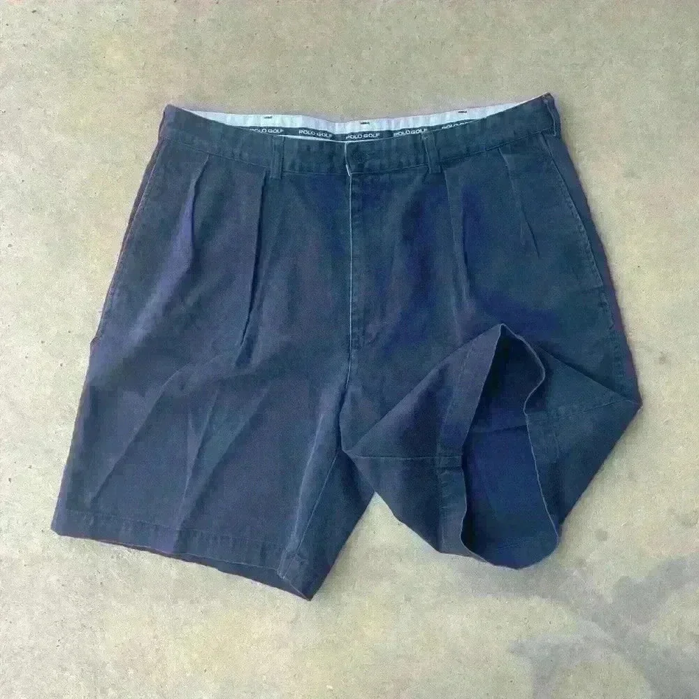 Polo golf pleated front navy shorts